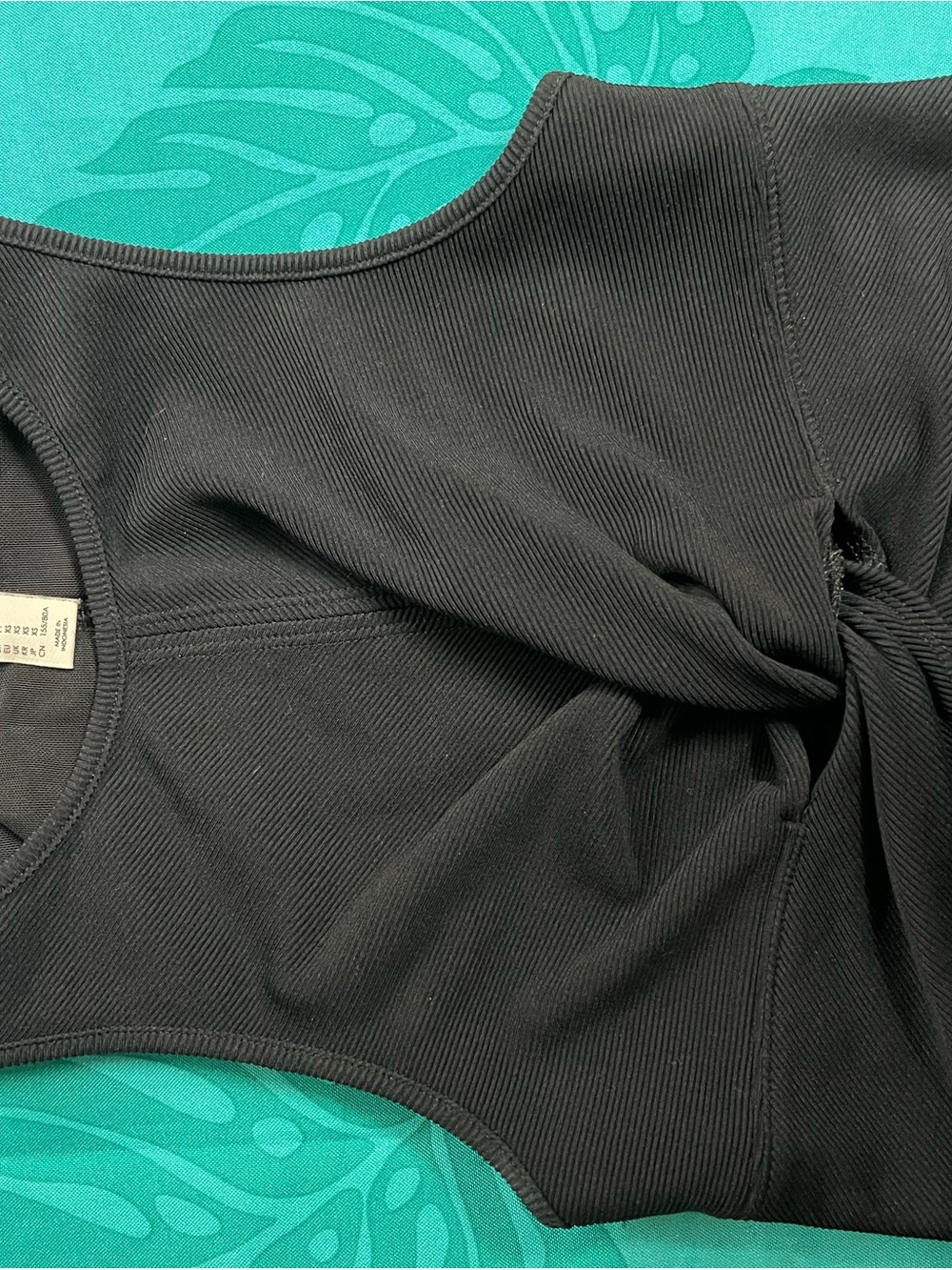 Forever 21 Black Ribbed Twist-Detail Tank